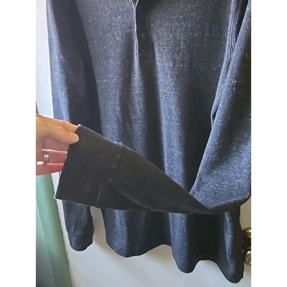 Sonoma Sweater Men's Large Gray Supersoft Thermal Long Sleeve Pullover Shirt - Picture 5 of 8